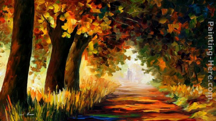 UNDER THE ARCH OF AUTUMN painting - Leonid Afremov UNDER THE ARCH OF AUTUMN art painting
